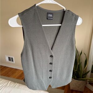 Zara Grey/Green Vest Top